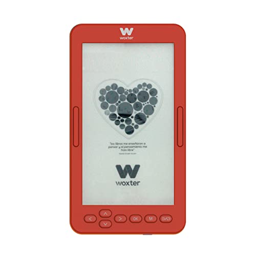 Woxter E-Book Scriba 195 S Red Lector Compacto de Libros Electrónicos, 4,7 pulgadas, 960 x 540, Pantalla E-Ink Blanca Pearl, EPUB, PDF, 4 GB, 2000+ Libros, Color Rojo