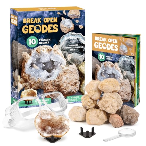 XXTOYS, Kit de Exploración de Geodas, Ven con 10 Geodas Grandes, Juego de Experimento Sorpresa, Minerales Regalo&Juguete para Niños Niñas de 6-12 Años