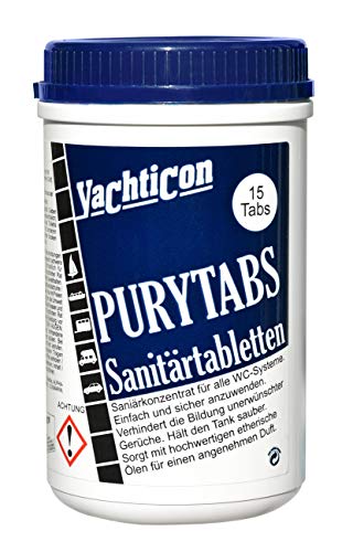 Yachticon PURY Tabs Sanitaria Pastillas 15 Pastillas de 25 g