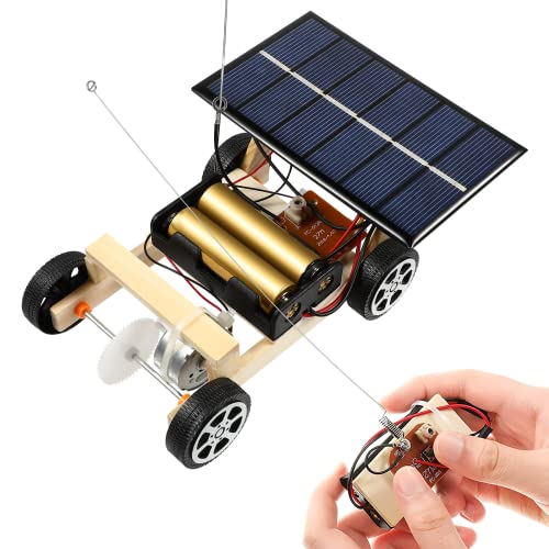 YeahiBaby Madera Coche Solar Juego de Juguetes para ensamblar con Bricolaje Kit de Coche con energía Solar Ciencia Entorno Educativo Tecnología Regalos para Kits Niños y niñas Niños pequeños