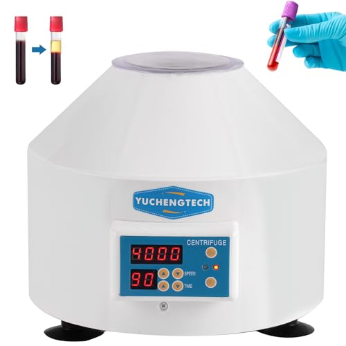 YUCHENGTECH Centrifugadora de Laboratorio 6X20ml Máquina Centrífuga Digital 4000 rpm 0-99 min Temporización 1790xg Fuerza centrífuga para tubos de centrífuga de 5/7/10 ml 220V