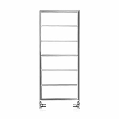 Zamuna Radiador de toalla de hierro fundido de doble combustible, acabado pulido, 7 barras de escalera para baño y hogar, calefacción central eléctrica de 224 W de salida, montado en la pared, 1200 x