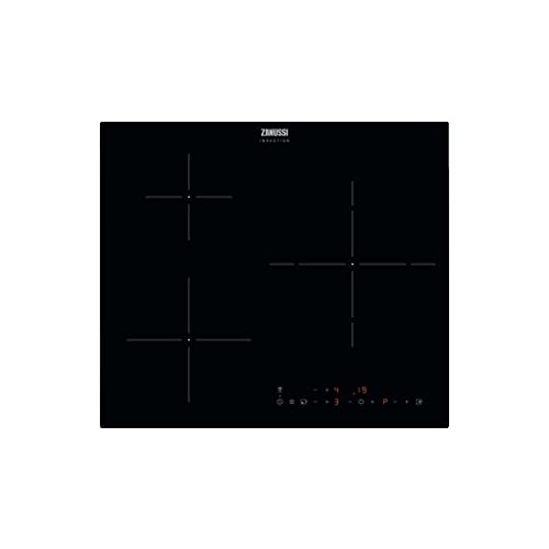 Zanussi ZITX633K Placa inducción, 3 zonas, Temporizador, Calentamiento automático, Avisador de minutos, Bloqueo seguridad, Avisador acústico, Control táctil, Sin Marco, Negro, 60cm