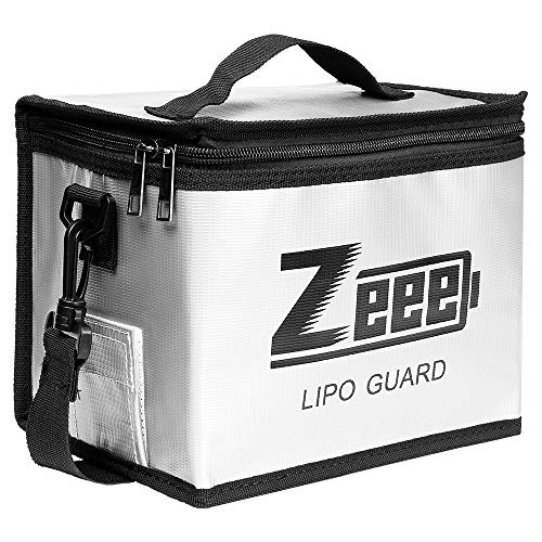 Zeee Lipo Safe Bag Bolsa Ignífuga a Prueba de Explosiones de Gran Capacidad para Almacenar Batería Lipo(8.46*5.71*6.5 in)