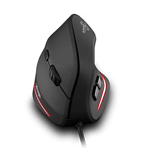 zelotes Ratón Ergonómico,Ratón Vertical,3200DPI Ratón con Cable,6 Botones Ratón Óptico Ordenador USB,Mouse Wired para Portátil,PC,Mac