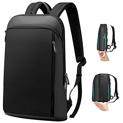 ZINZ Mochila Hombre Mujer Delgado y Expandible Mochila de Viaje Antirrobo Impermeable 15,6 Pulgadas Mochila Portatil con Puerto USB, para los Estudios, Viajes o Trabajo, Negro