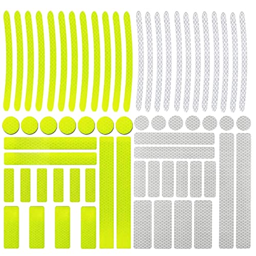 Ziurmut Etiqueta engomada Reflectante del Grado del Diamante - 66 Pegatinas Reflectantes para Cascos,Calcomanías Reflectantes Impermeables para Todo Clima Identificación vehículos