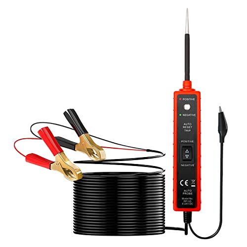 ZKTOOL DC6-24V Probador del sistema eléctrico automotriz, Probador de Circuitos Para Automóviles, Probador de Cortocircuitos, Probador de Voltaje, Identificación de Polaridad, Luz de Prueba