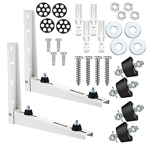 Zonon Soporte de Pared y Amortiguadores de Goma de Antivibración para Aires Acondicionados de Tipo Split Dispositivos Exteriores de Bomba de Calor