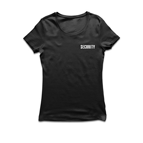 lepni.me Camiseta Mujer Uniforme de Seguridad Personal de Eventos Fiesta Bar Club Ropa de Trabajo para Guardaespaldas (L Negro Blanco)