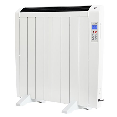 LODEL RA8 - Emisor Térmico Bajo Consumo, 8 Elementos de Aluminio, Hasta 12 - 19m2, 1200W, Incluye patas y soporte para pared