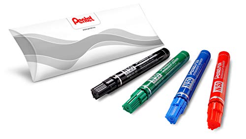 Pentel Marcador N50 - Rotulador Permanente con Cuerpo de Aluminio y Punta Gruesa, Apto para Casi Todas las Superficies, tanto para Colegios como Oficinas